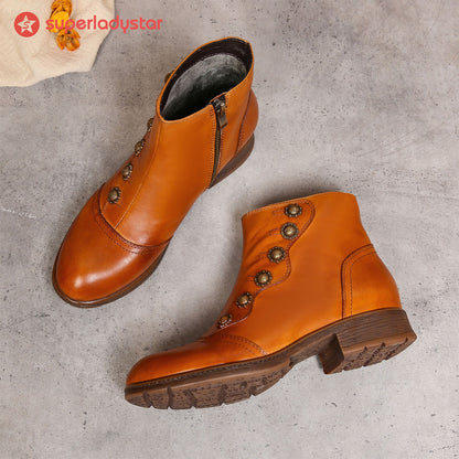 Botas de tornozelo de tornozelo puro pintado retro