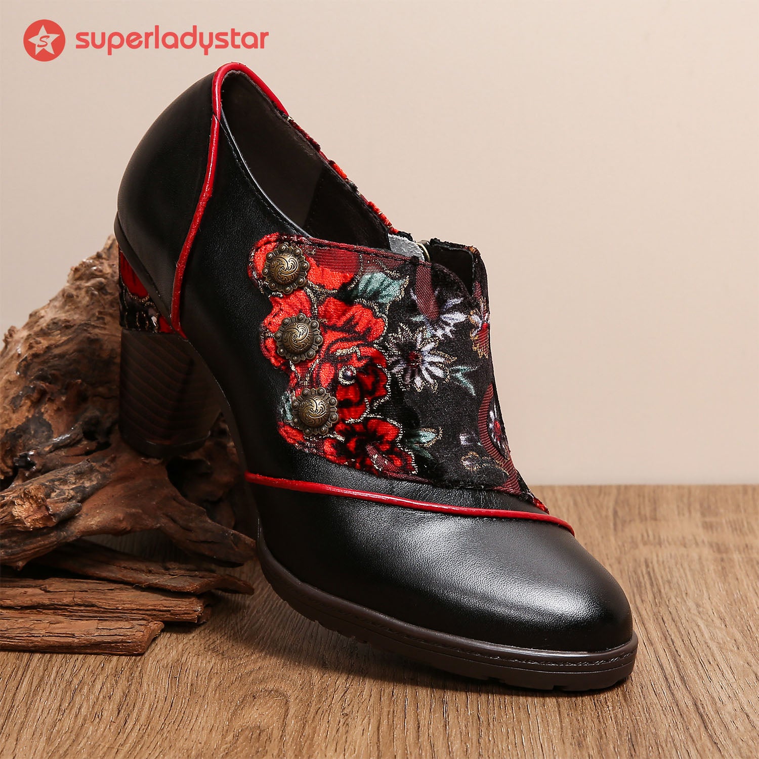 Hand-Painted Floral Laces Elegant Pumps