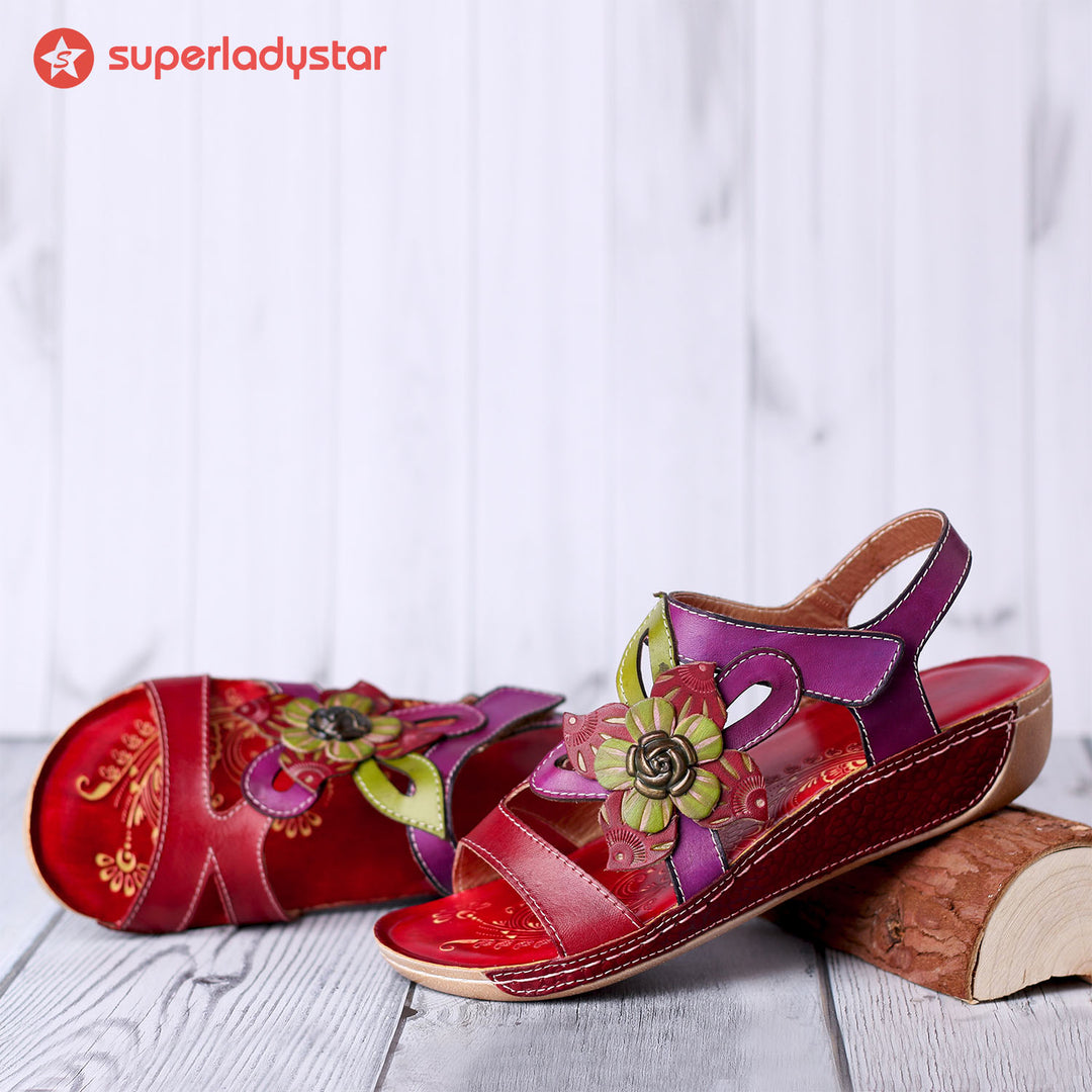 Printed Leather Handmade Sandals