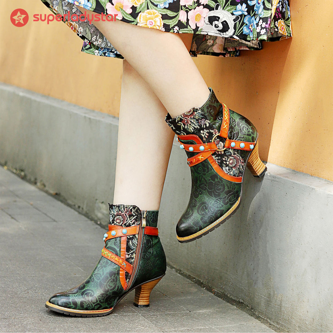 Retro Handmade Sexy Buckle Ankle Boots