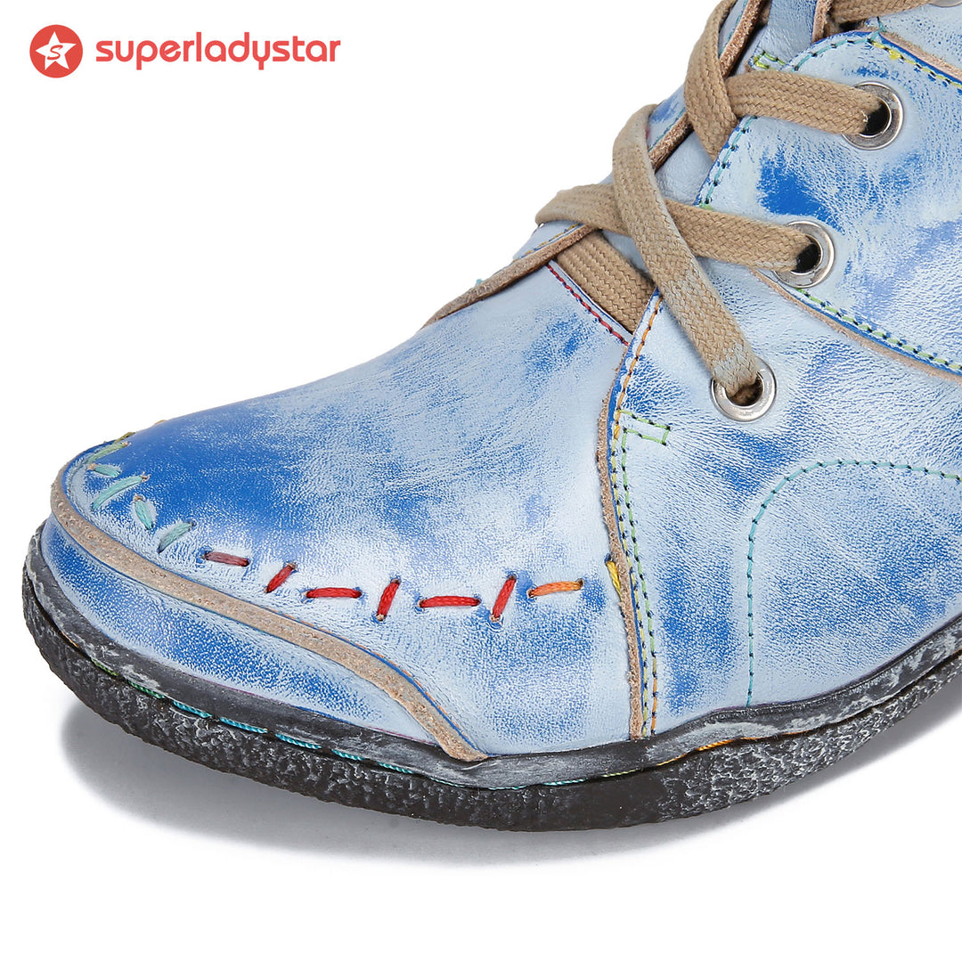 Handcrafted Vintage Stylish Comfort Monochromatic Walking Boots