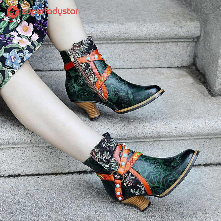 Retro Handmade Sexy Buckle Ankle Boots