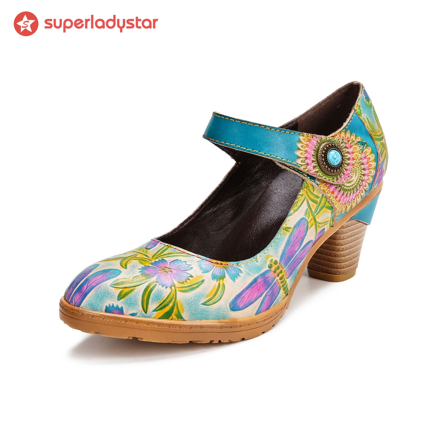 Vintage Hand-Painted Artistic Refreshing High Heels