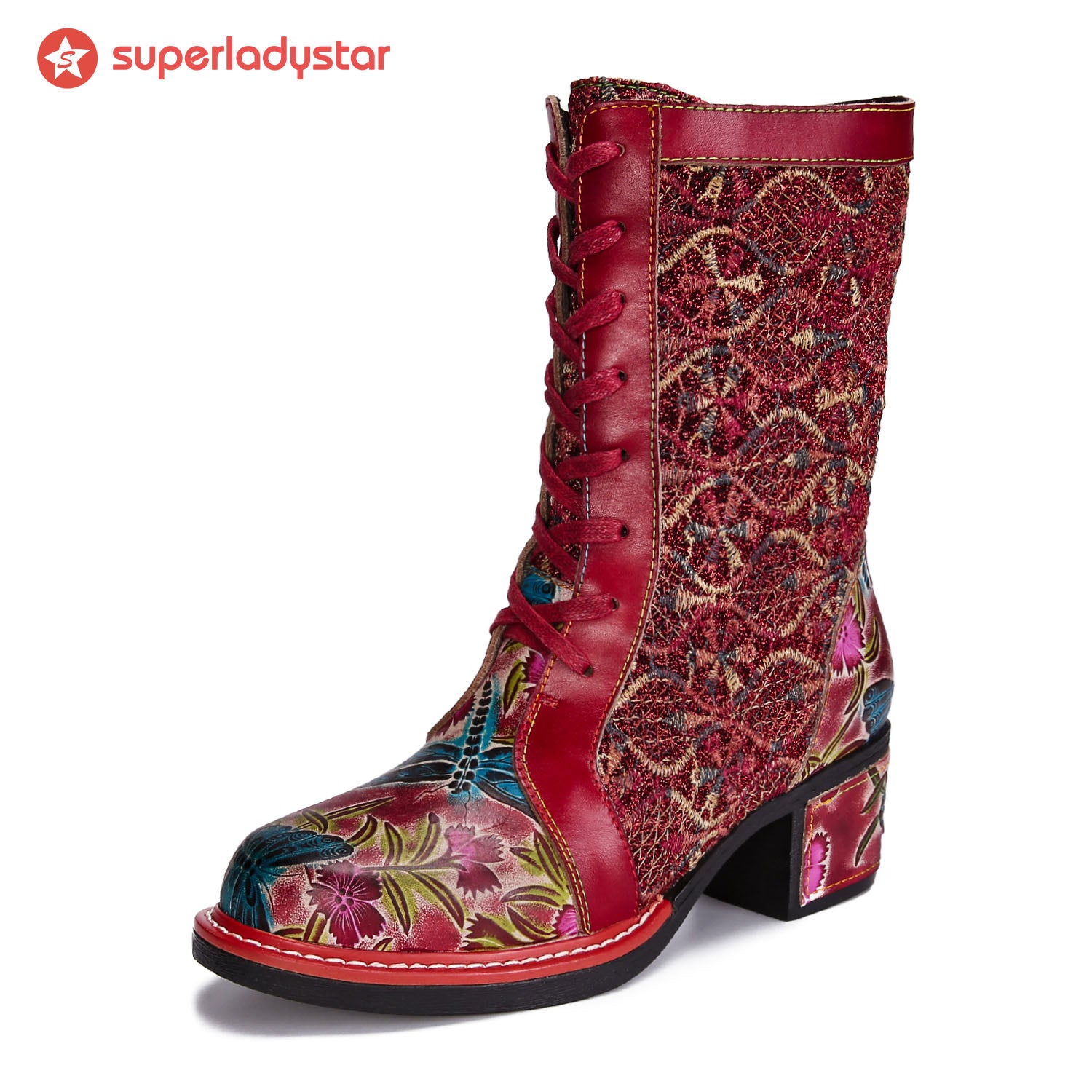 Handmade Leather Embroidered Comfy Boots