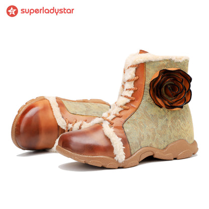 Chaussures de marche en velours orange rose