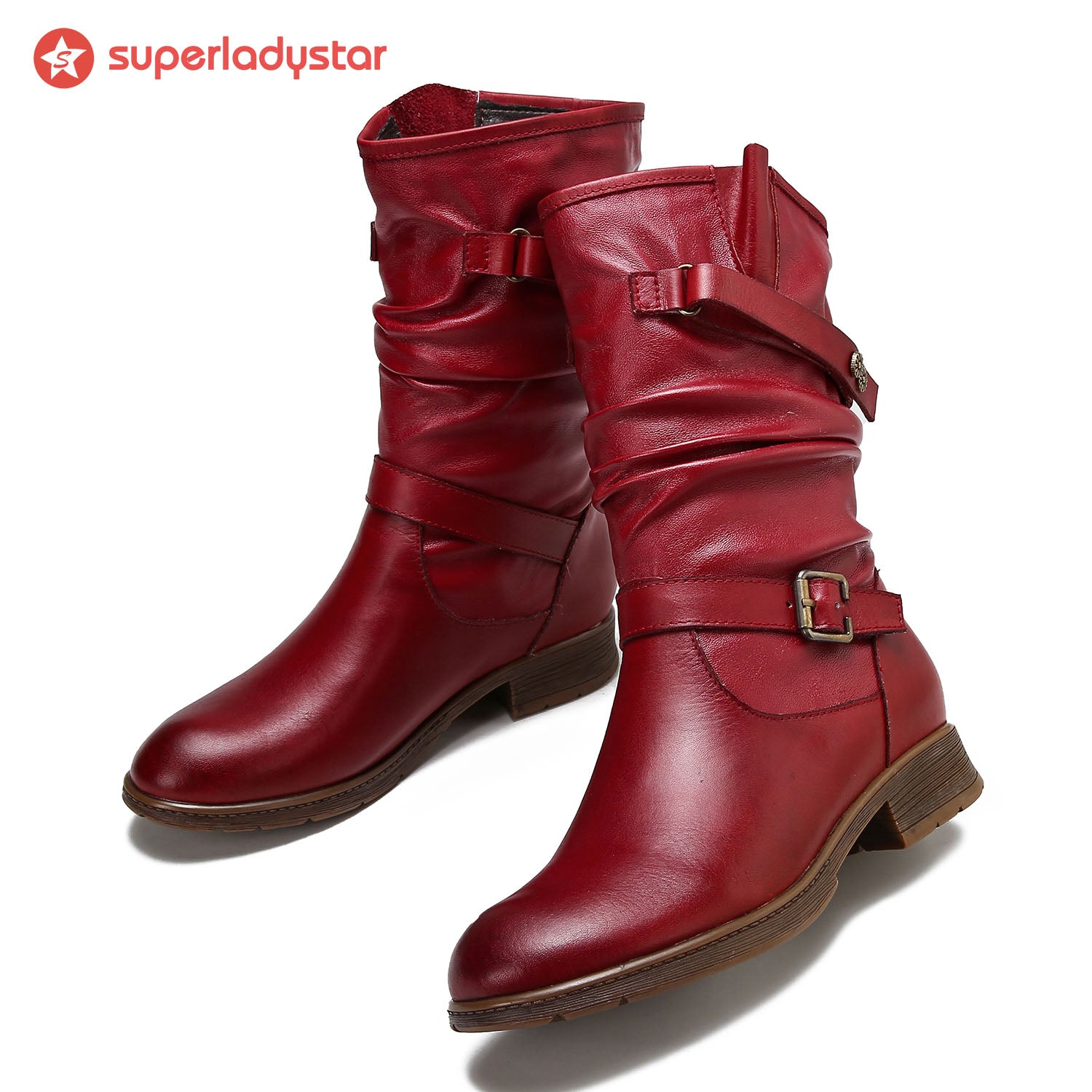 Retro Handmade Creased Leather Boots