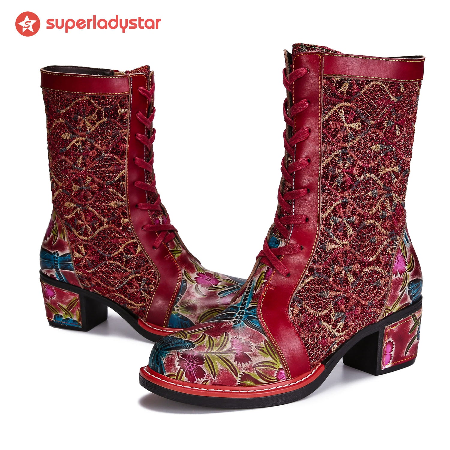 Handmade Leather Embroidered Comfy Boots