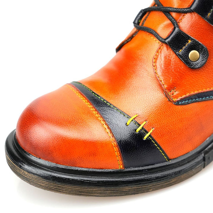 Retro Vibrant Painted Comfy Flat Shoes