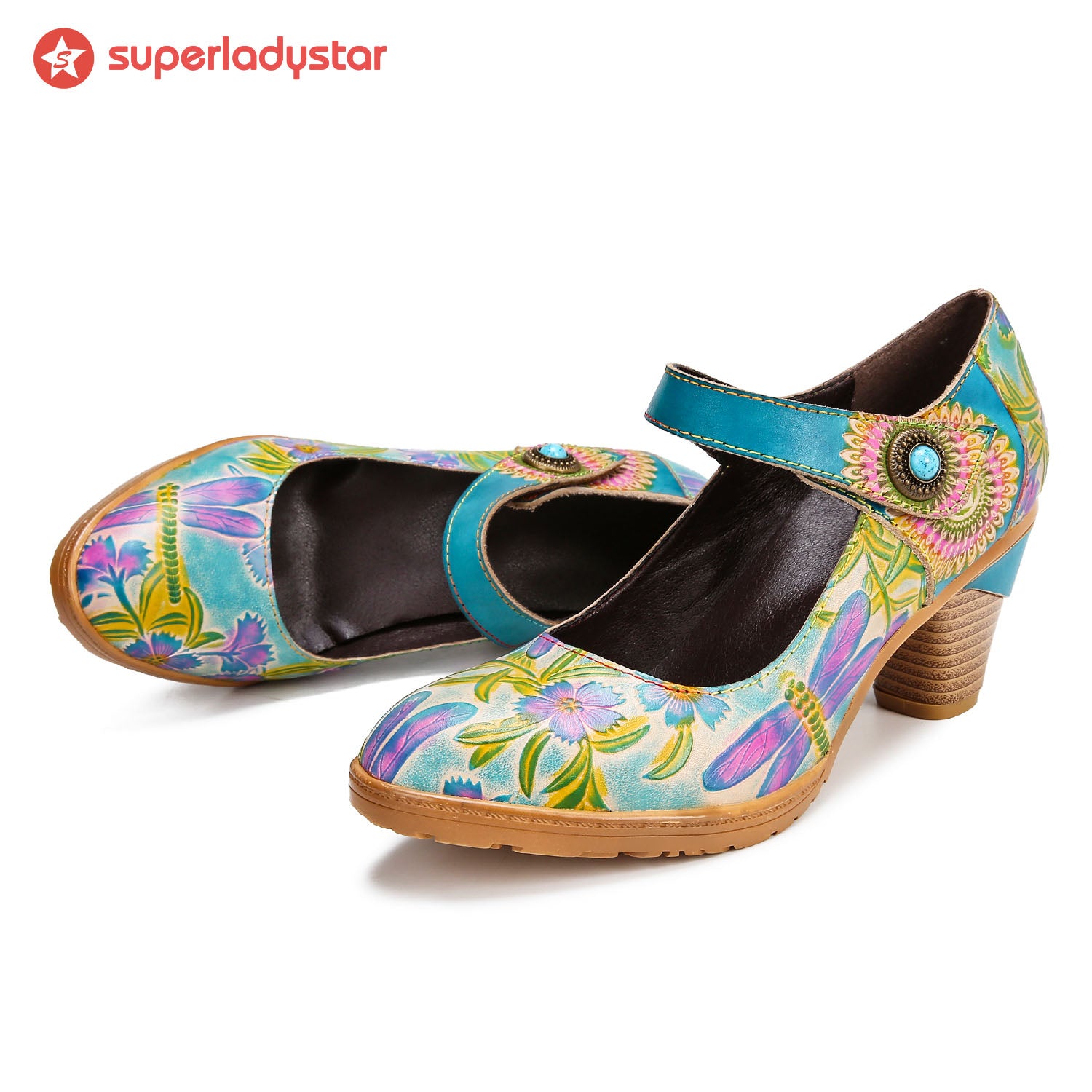 Vintage Hand-Painted Artistic Refreshing High Heels