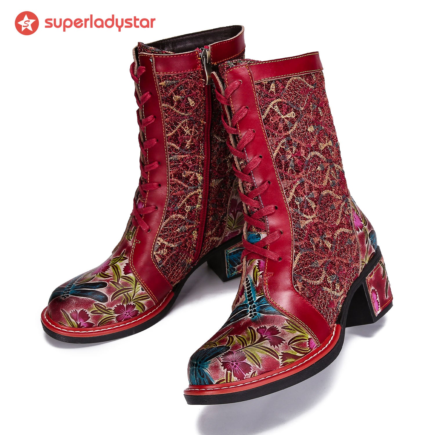 Handmade Leather Embroidered Comfy Boots