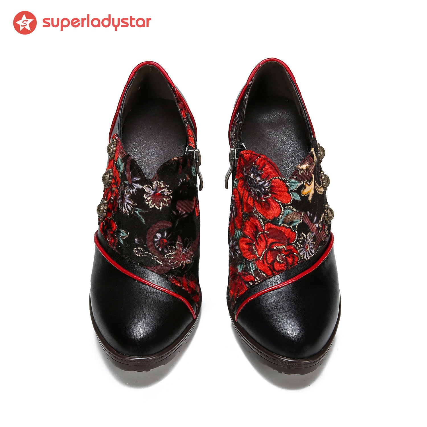 Hand-Painted Floral Laces Elegant Pumps