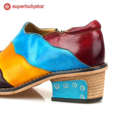 Handmade Vintage Rainbow Dreamland Flat Shoes