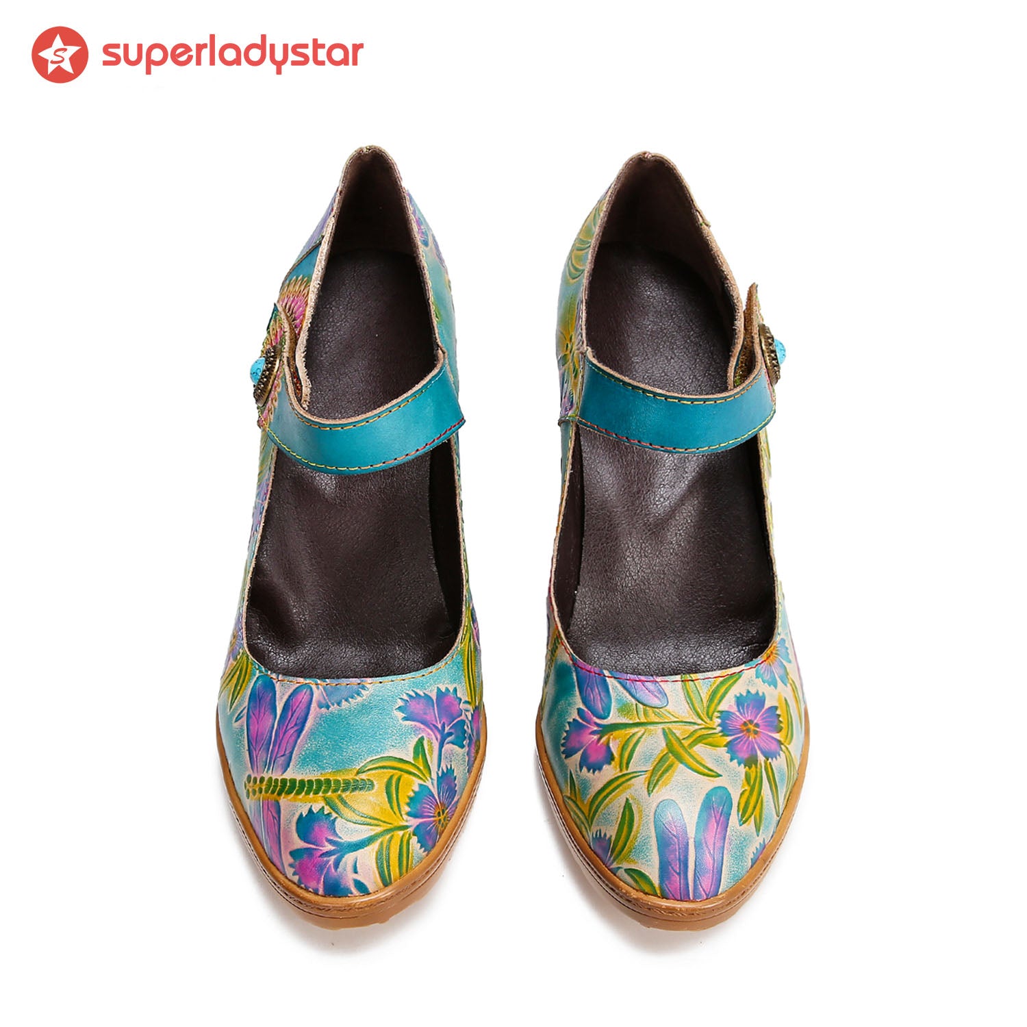 Vintage Hand-Painted Artistic Refreshing High Heels