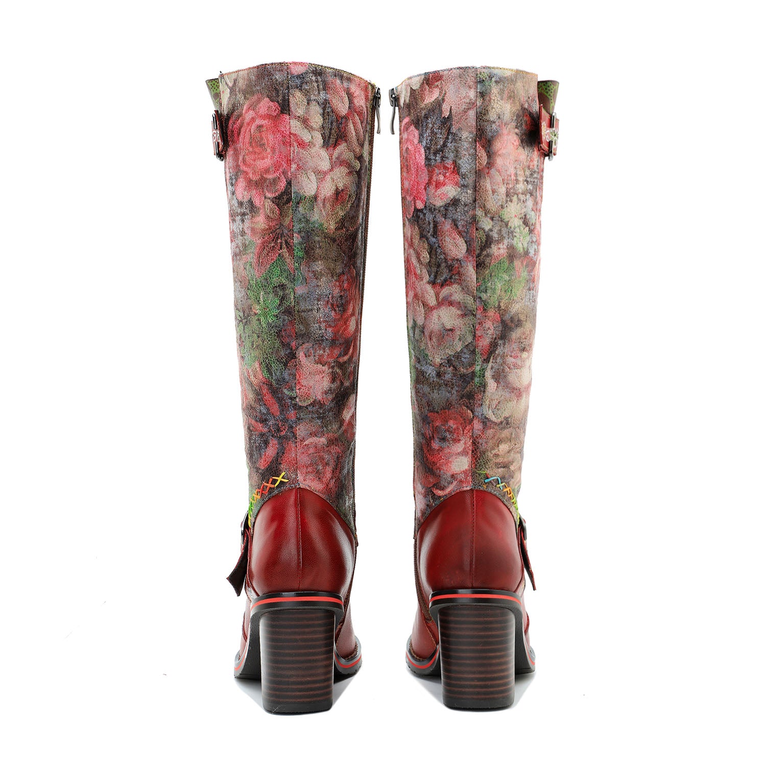 Vintage-gedruckte handgefertigte Blumenstiefel