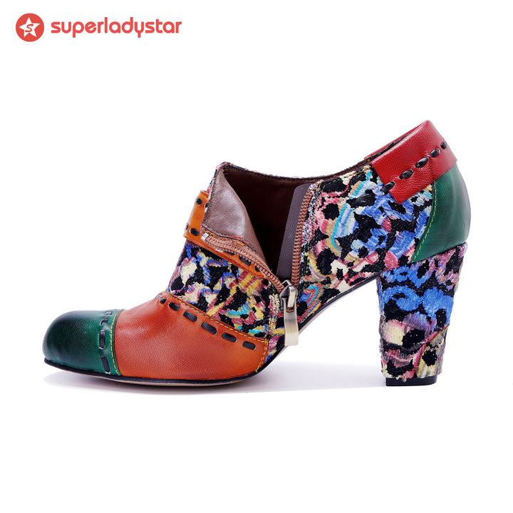 Vintage Handcrafted Colorful Graffiti Pumps