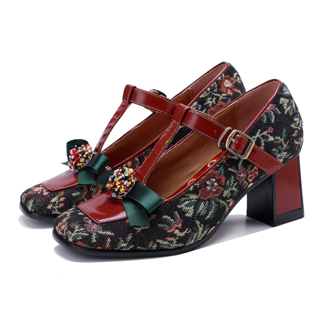 Vintage Handmade Floral Cute Delicate Pumps