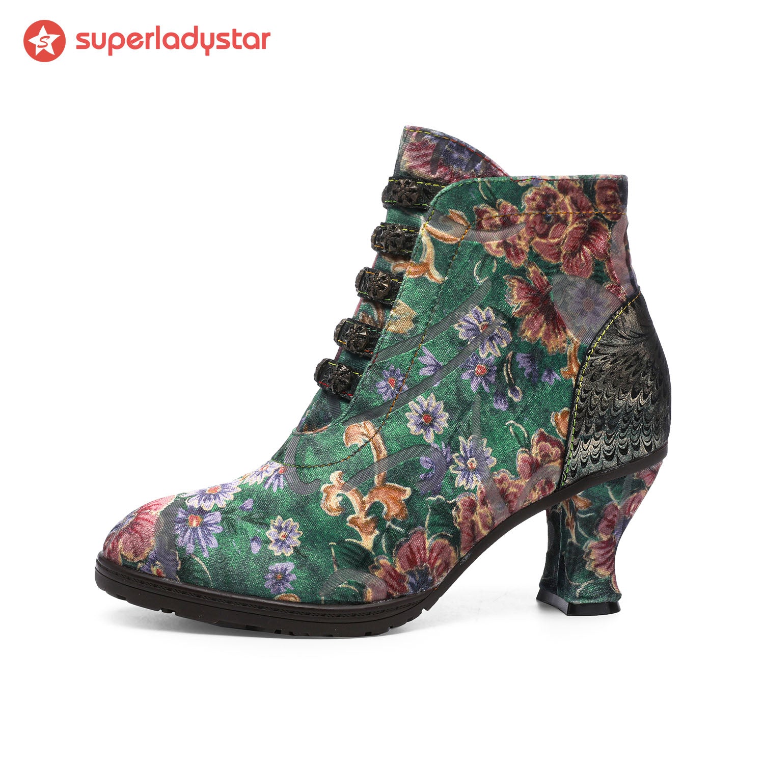 Retro Handmade Radiant Pattern Ankle Boots