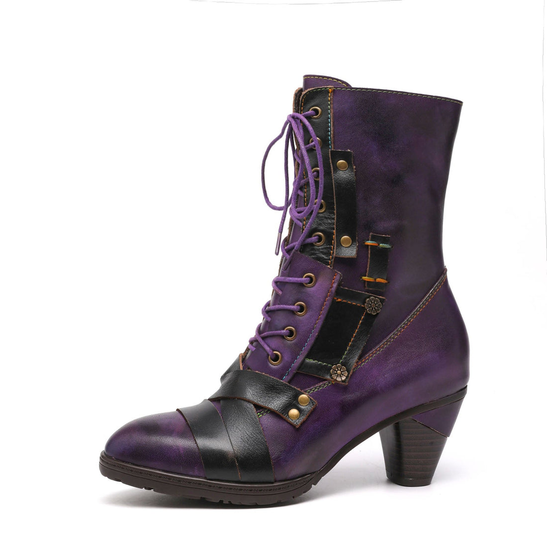 Bequeme Vintage-Stiefel aus echtem Leder