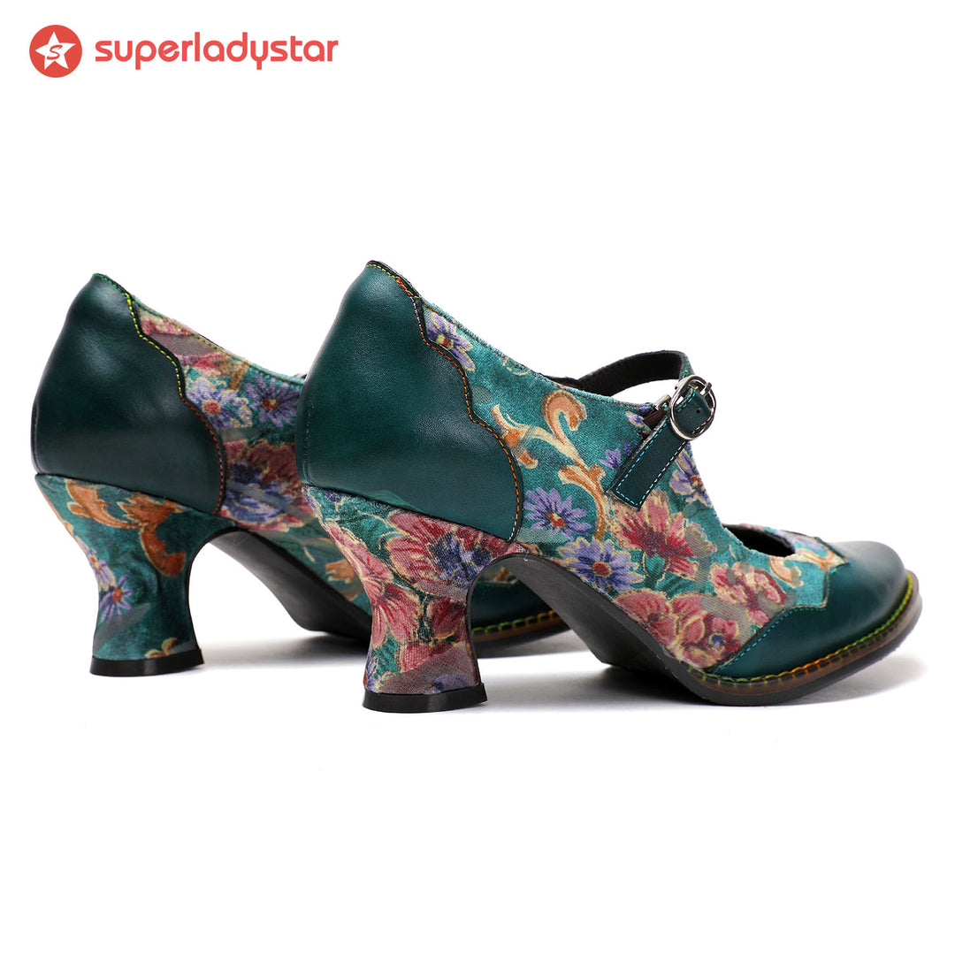 Retro Handmade Floral Elegant Pumps