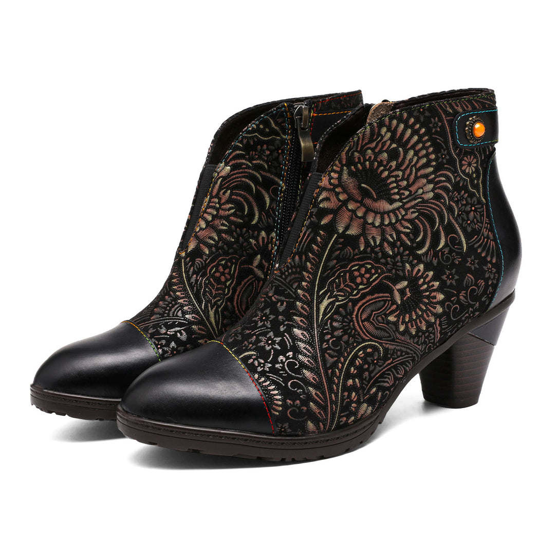 Hand-painted Soft Comfy Ankle Boots