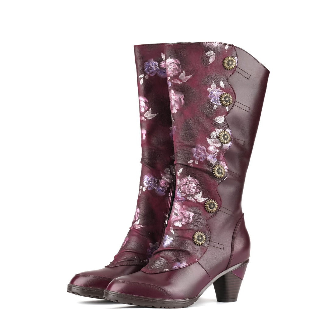 Botas de couro reais feitas à mão vintage