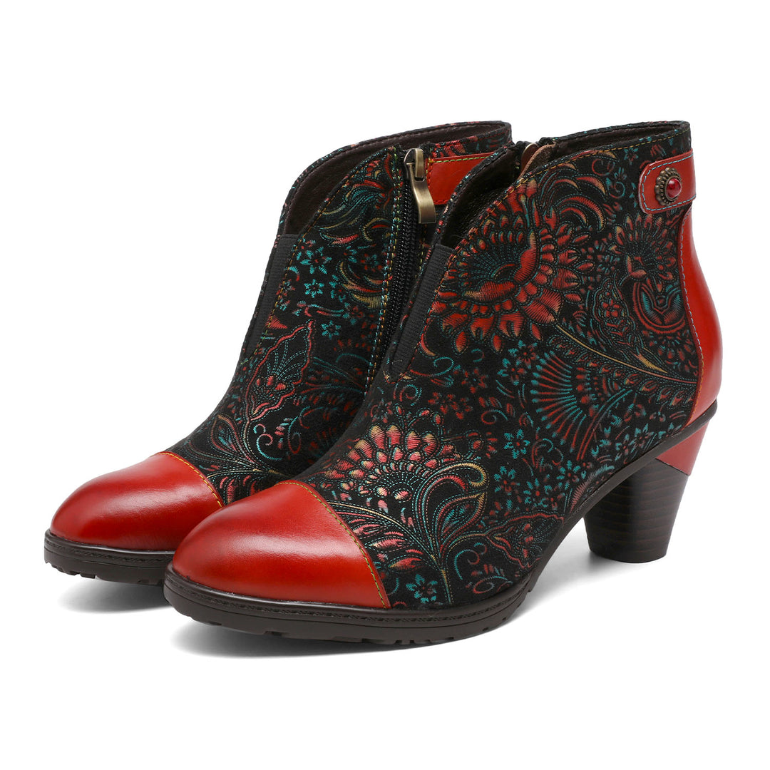 Hand-painted Soft Comfy Ankle Boots