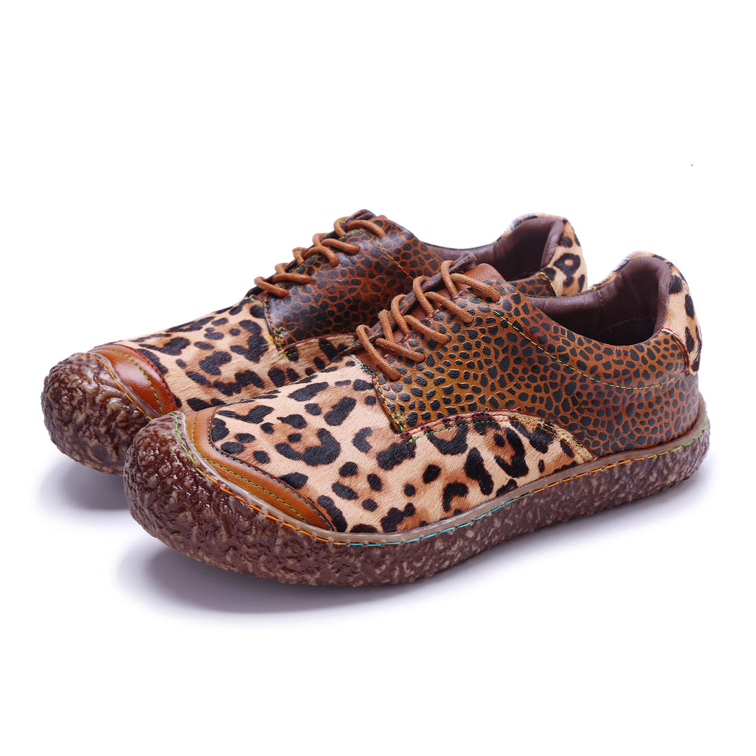 Flats de impressão casual e casual de leopardo vintage