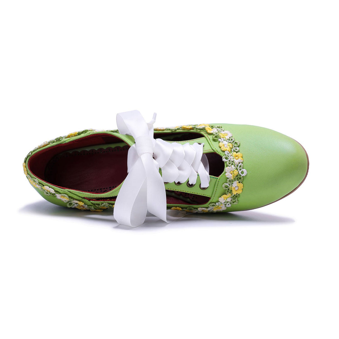Bombas vintage floral de Spring Daisy