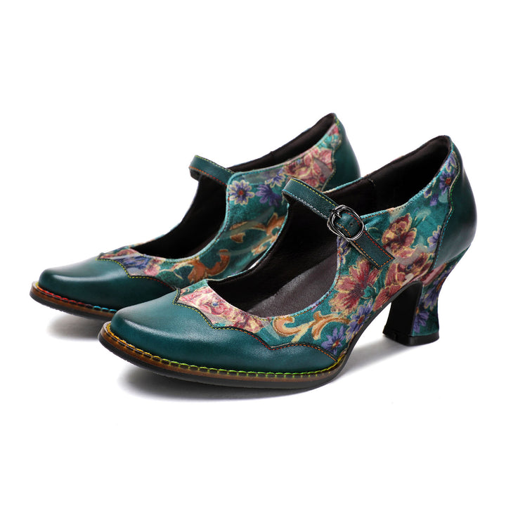 Retro Handmade Floral Elegant Pumps