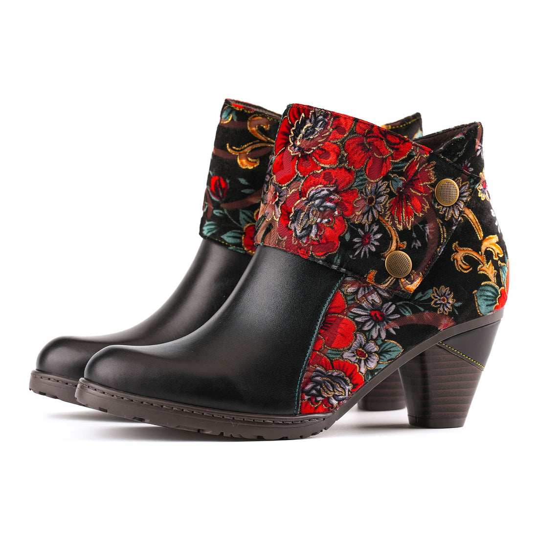 Retro Handmade Radiant Pattern Ankle Boots