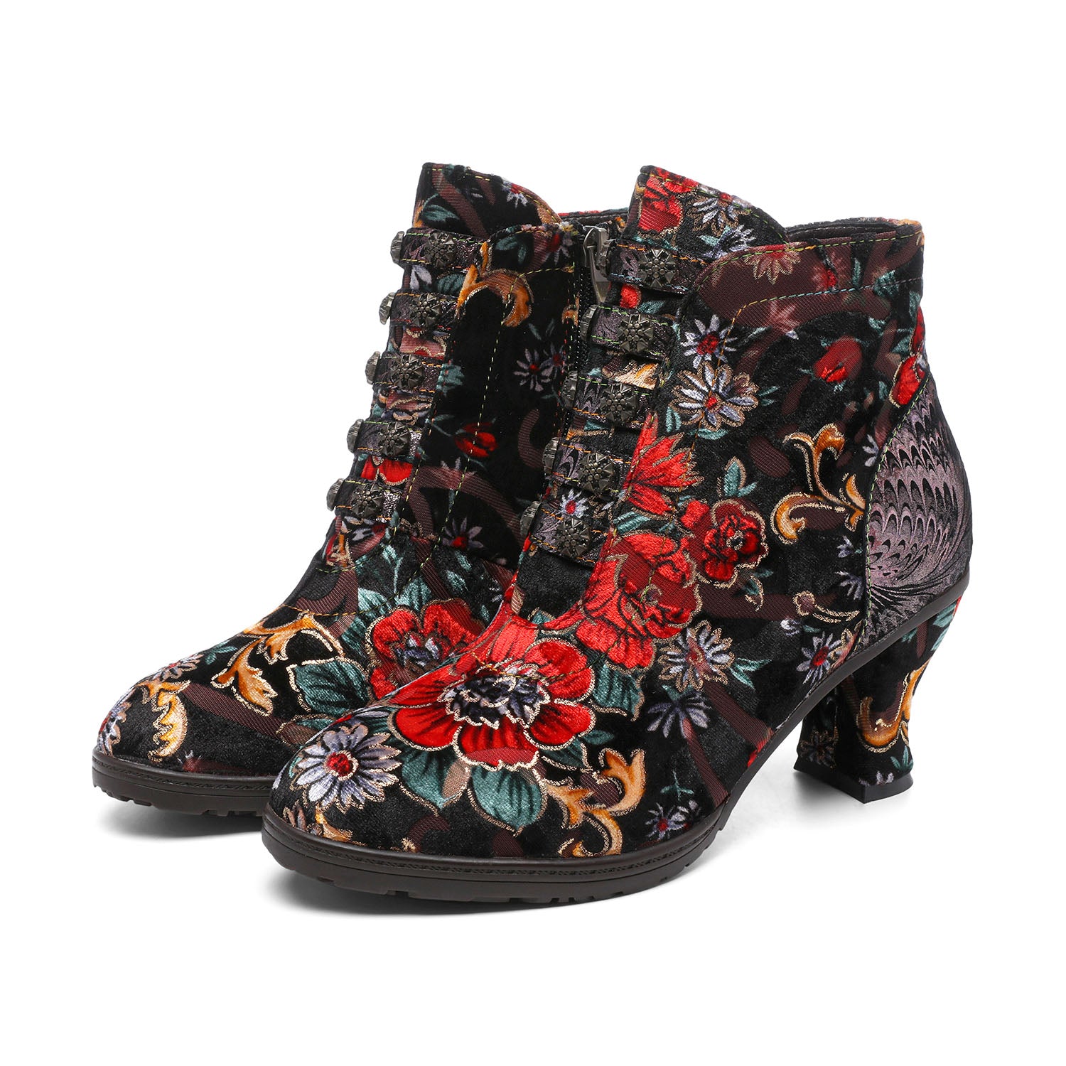 Retro Handmade Radiant Pattern Ankle Boots