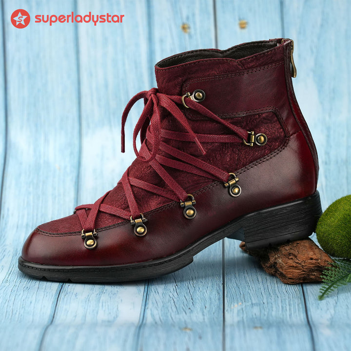 Handmade Women's Warm Leather Ankle Boots