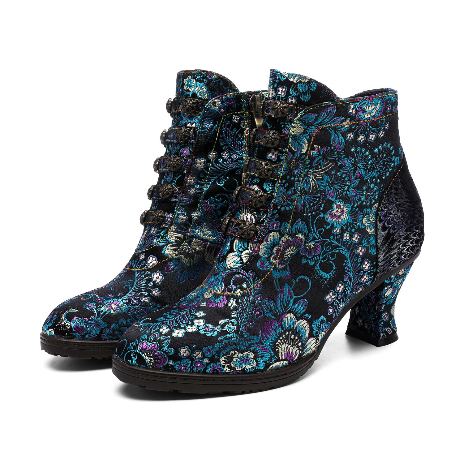 Retro Handmade Radiant Pattern Ankle Boots