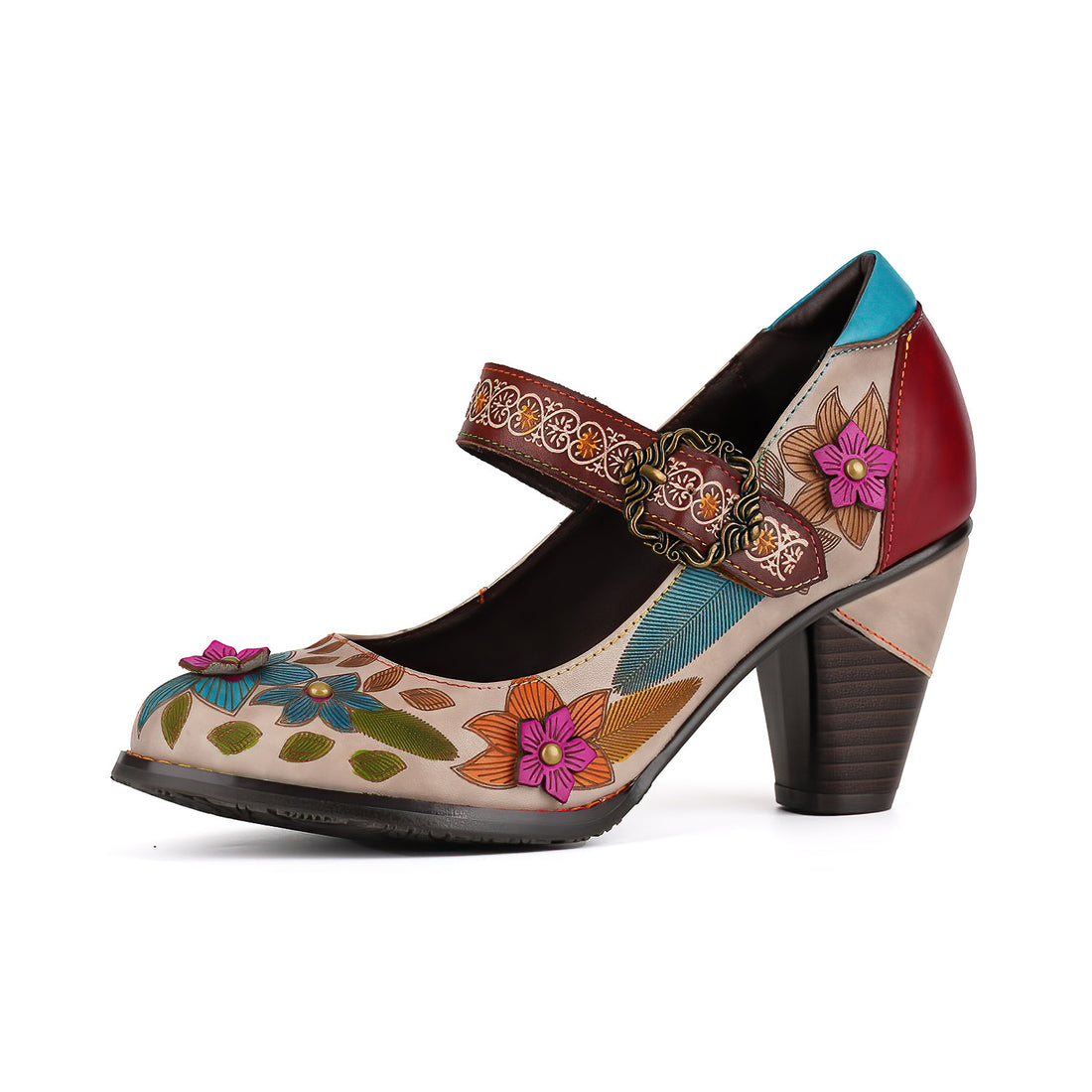 Elegantes bombas bordadas de jardín vintage (pre-pedido)