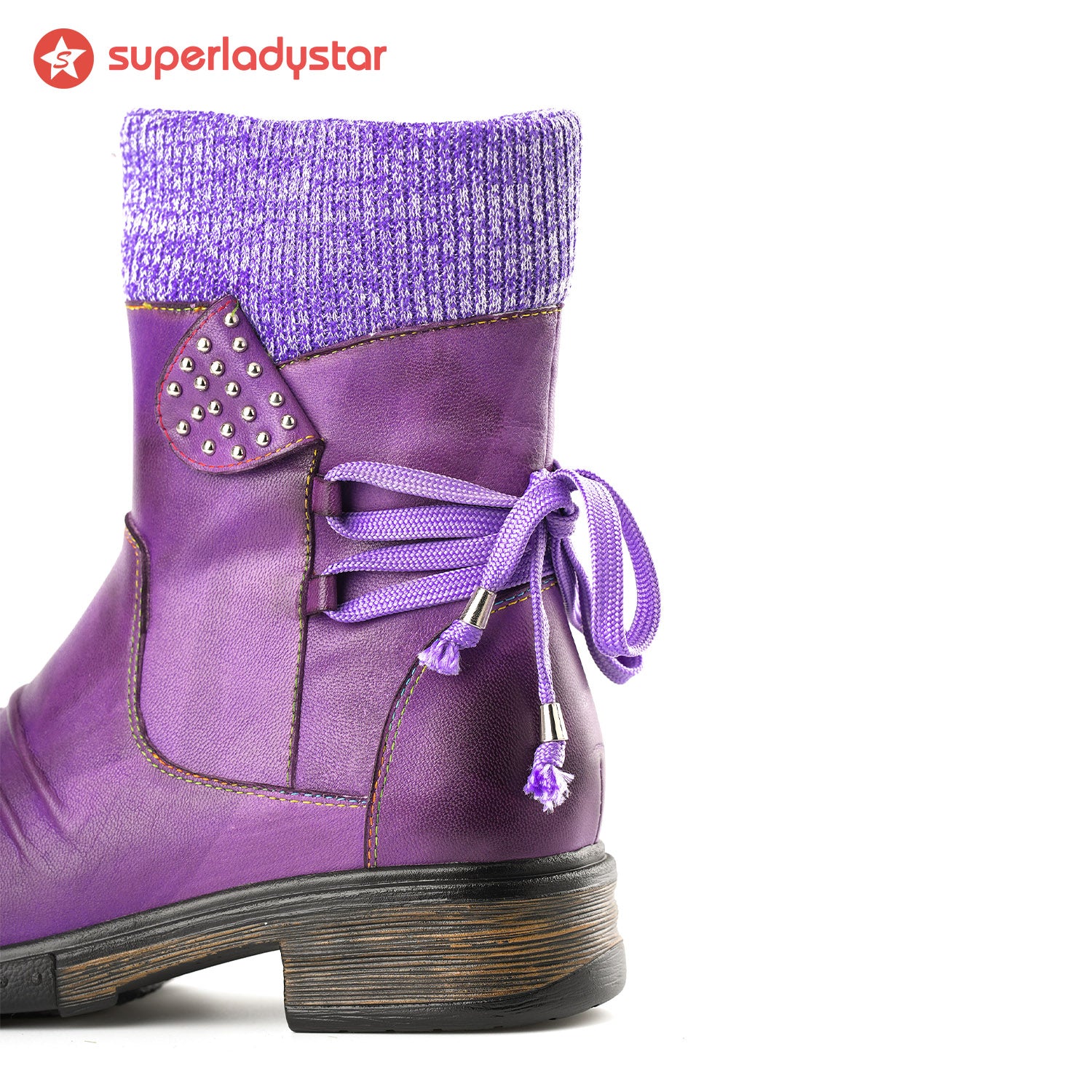 Cozy Knit Lace-Up Winter Boots with Side Zipper