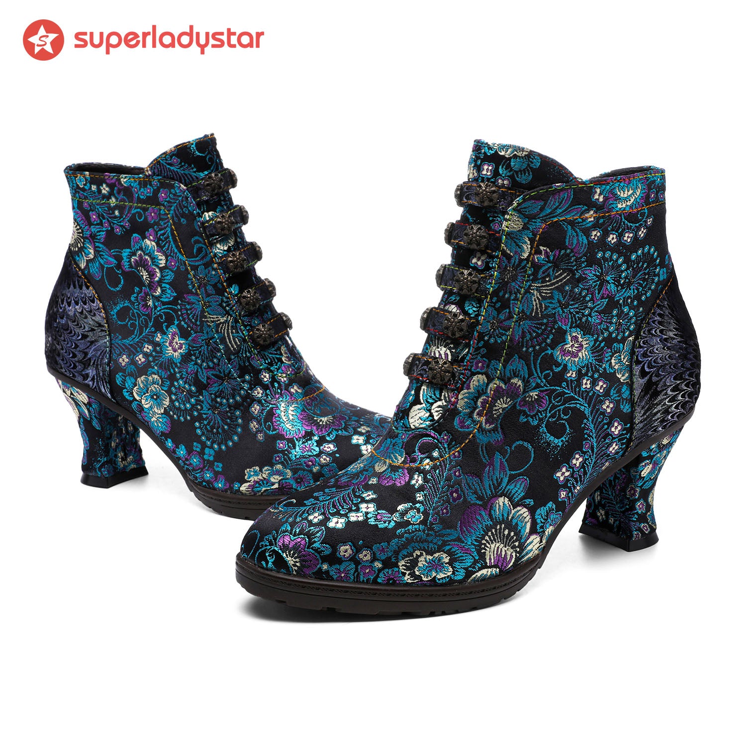 Retro Handmade Radiant Pattern Ankle Boots