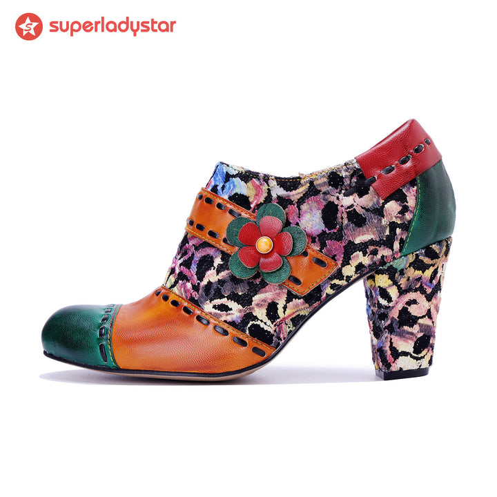 Vintage Handcrafted Colorful Graffiti Pumps