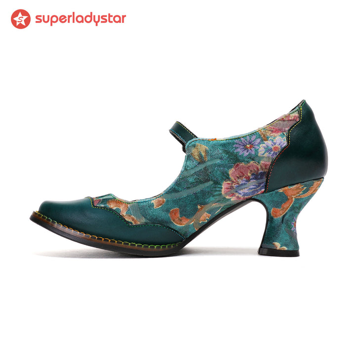 Retro Handmade Floral Elegant Pumps