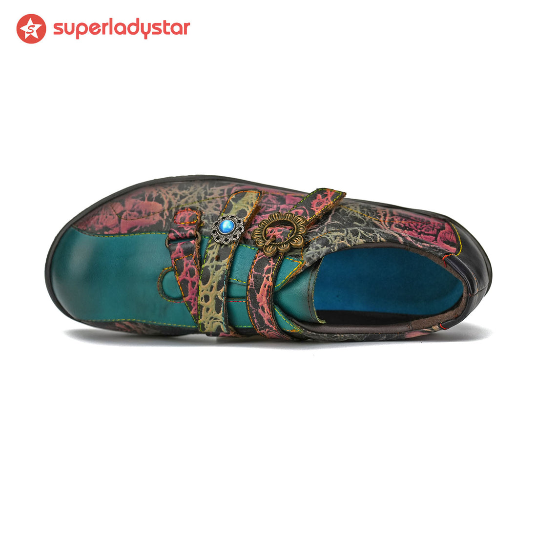 Vintage Hand Painted Genuine Leather Flat Shoes