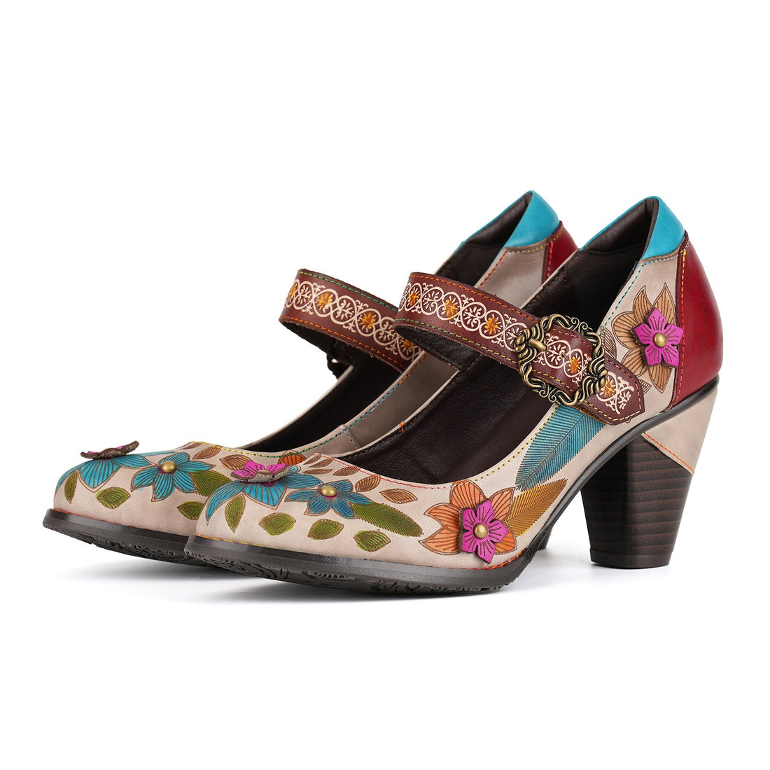 Elegantes bombas bordadas de jardín vintage (pre-pedido)