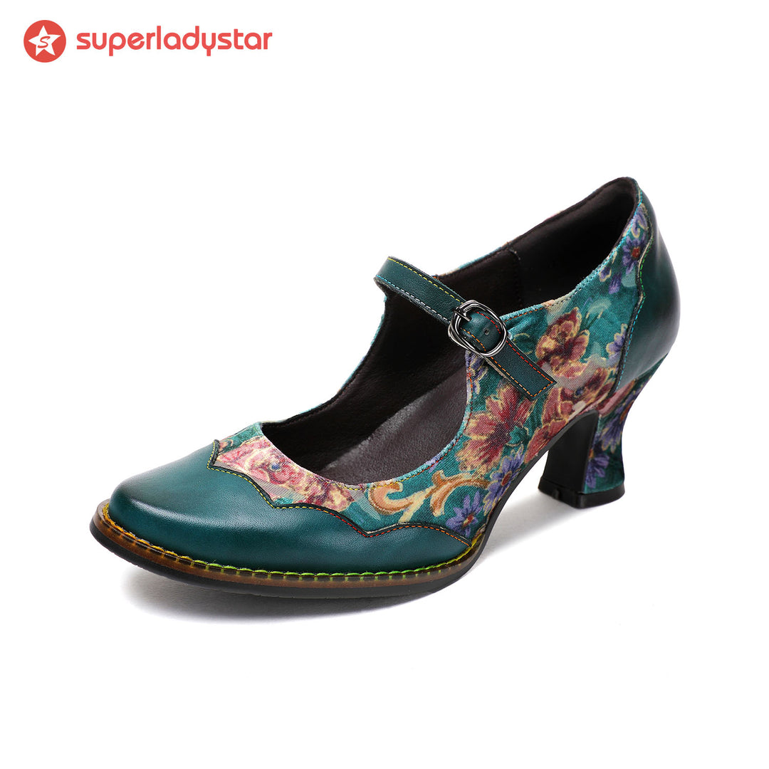 Retro Handmade Floral Elegant Pumps