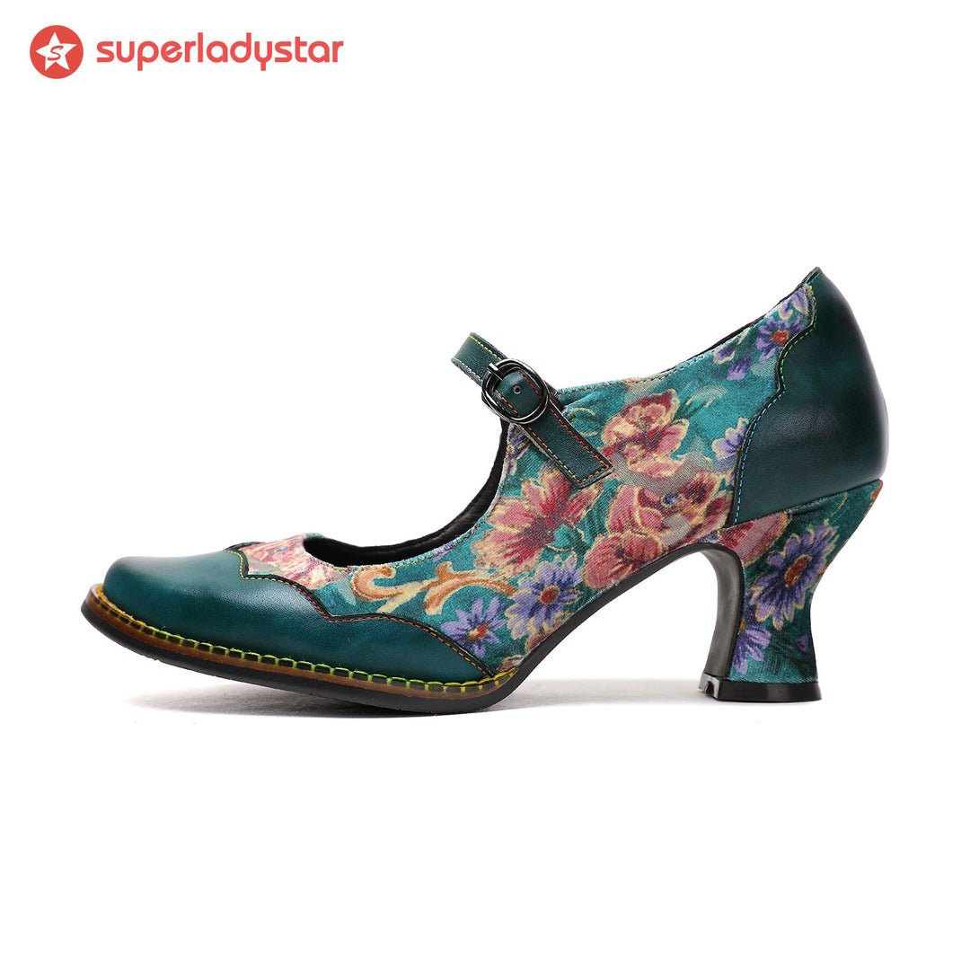 Retro Handmade Floral Elegant Pumps