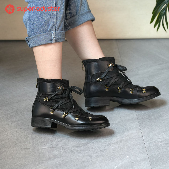 Handmade Women's Warm Leather Ankle Boots