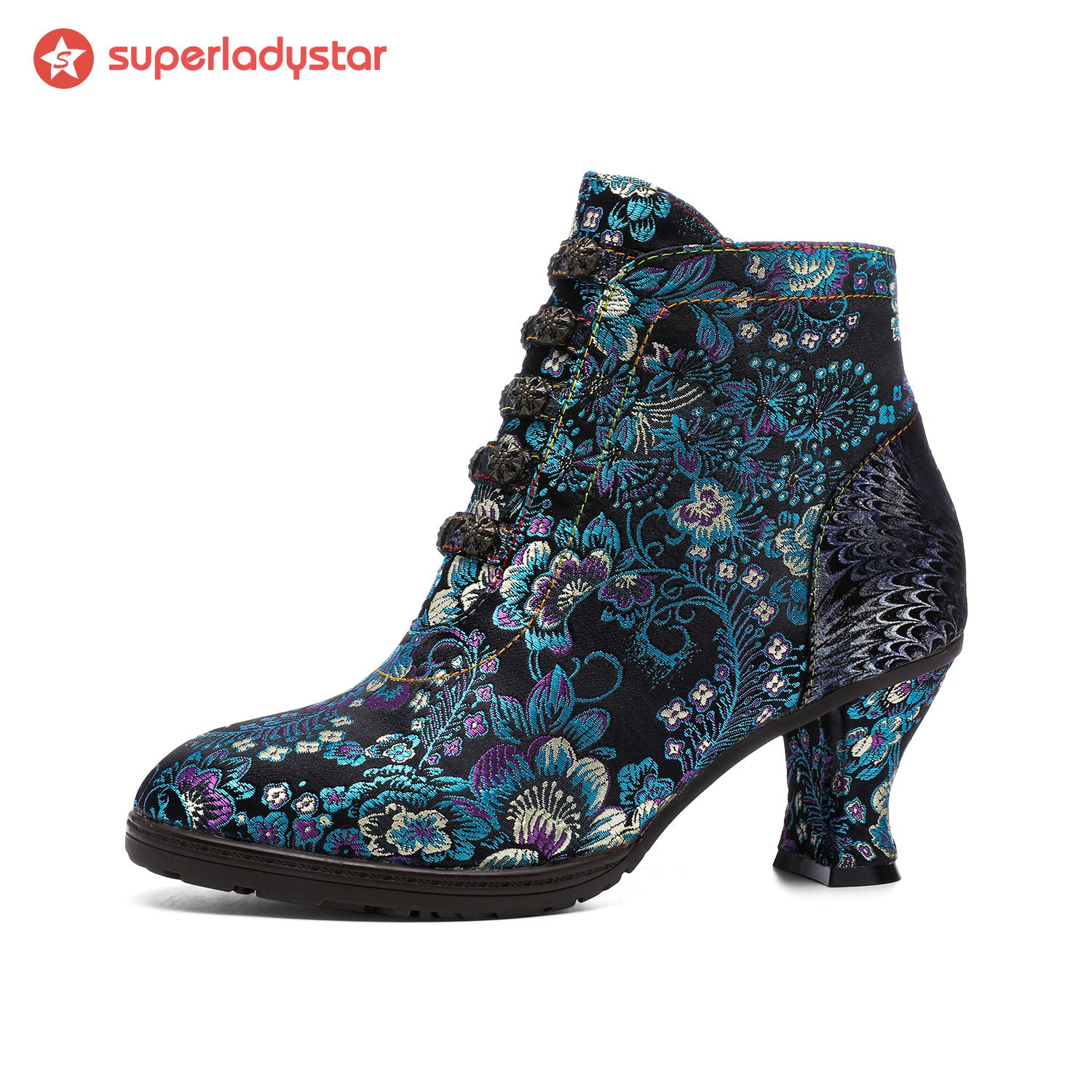 Retro Handmade Radiant Pattern Ankle Boots