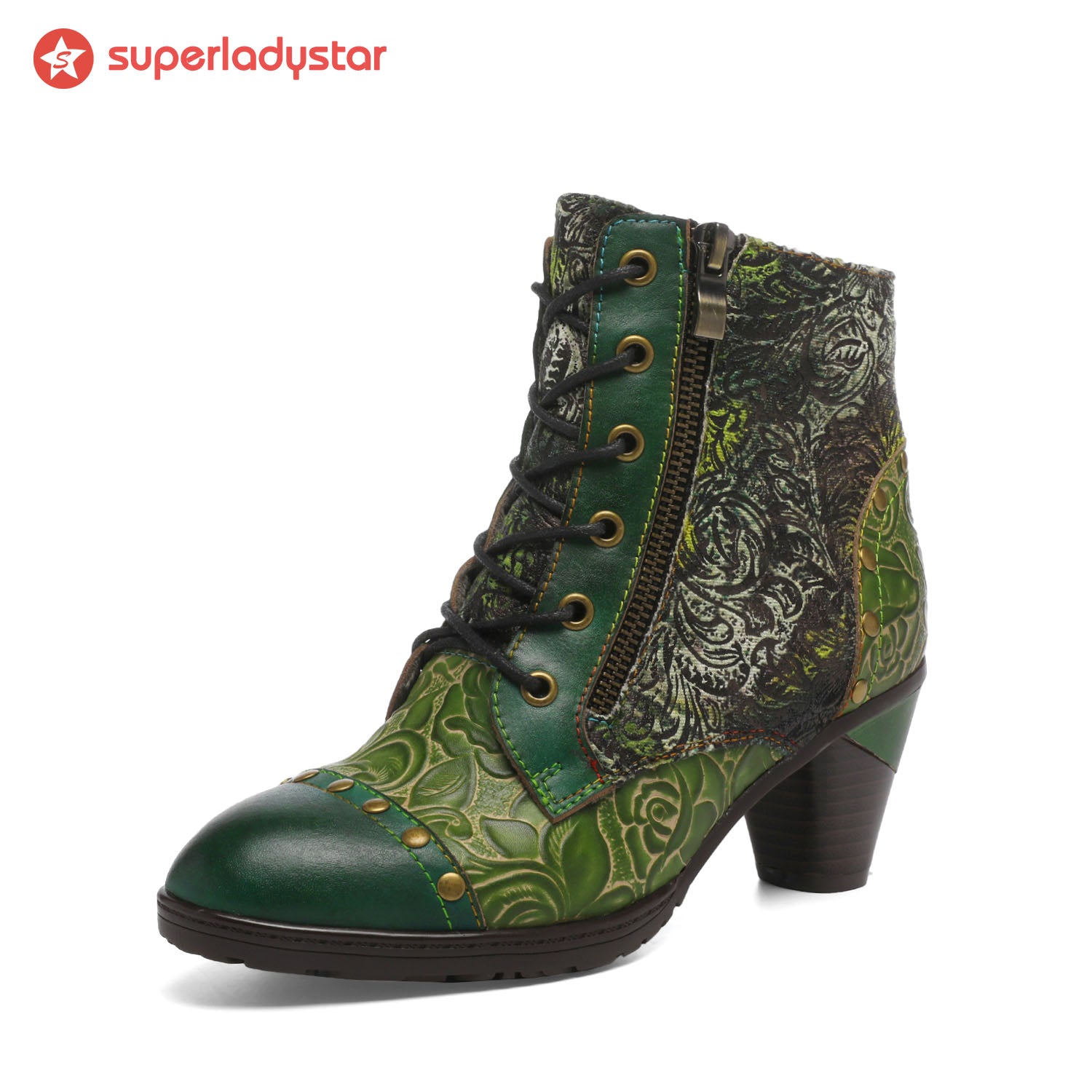 Retro Handmade Leather Patchwork Ankle Boots