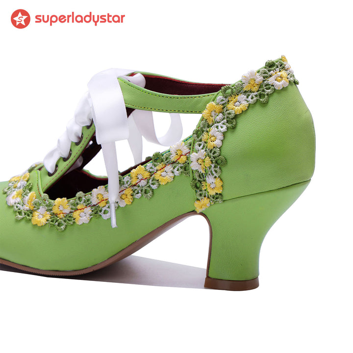 Bombas vintage floral de Spring Daisy