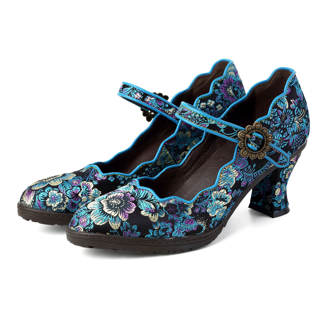 Retro Handmade Embroidered Pumps