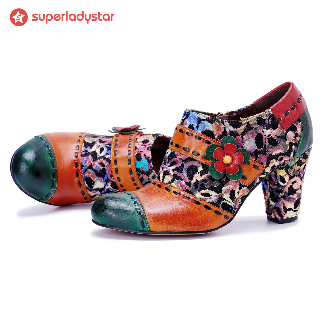 Vintage Handcrafted Colorful Graffiti Pumps