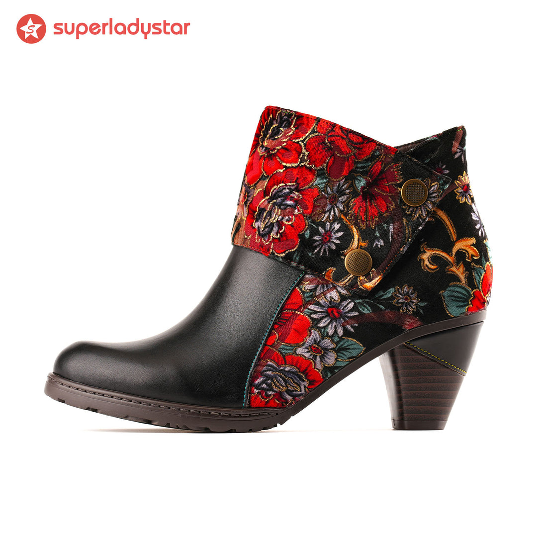 Retro Handmade Radiant Pattern Ankle Boots