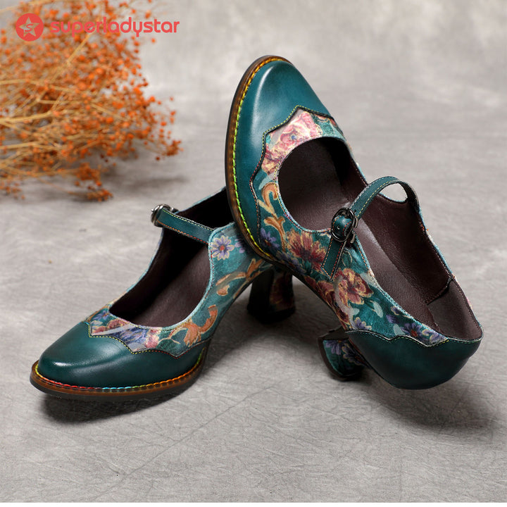 Retro Handmade Floral Elegant Pumps